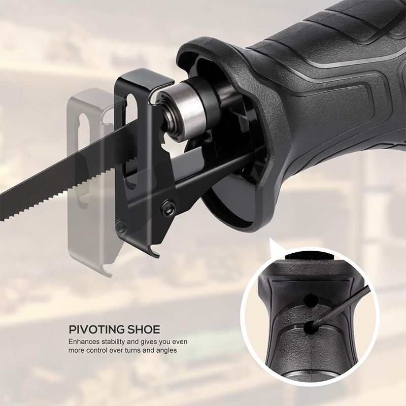Reciprocating Saw, 6Amp 2800RPM Variable Speed Reciprocating Saw, Stroke Length 4/5" (20mm), 3-Piece Blade, Suitable for Wood, Soft Metal, PVC Pipe Cutting