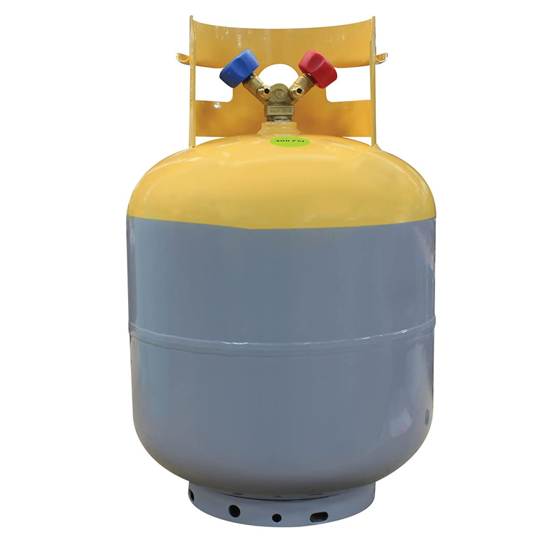 Recovery Cylinder Refrigerant Recovery Canister, Collar Design for Easy Operation, 3/4" NPT Opening Powder Coated Pre-Charged Recovery Cylinder HVAC for CFC, HFC, HCFC, 50LB