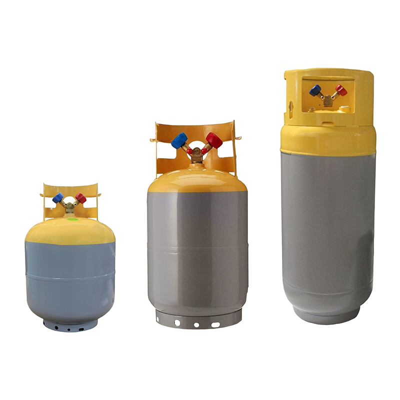 Recovery Cylinder Refrigerant Recovery Canister, Collar Design for Easy Operation, 3/4" NPT Opening Powder Coated Pre-Charged Recovery Cylinder HVAC for CFC, HFC, HCFC, 50LB