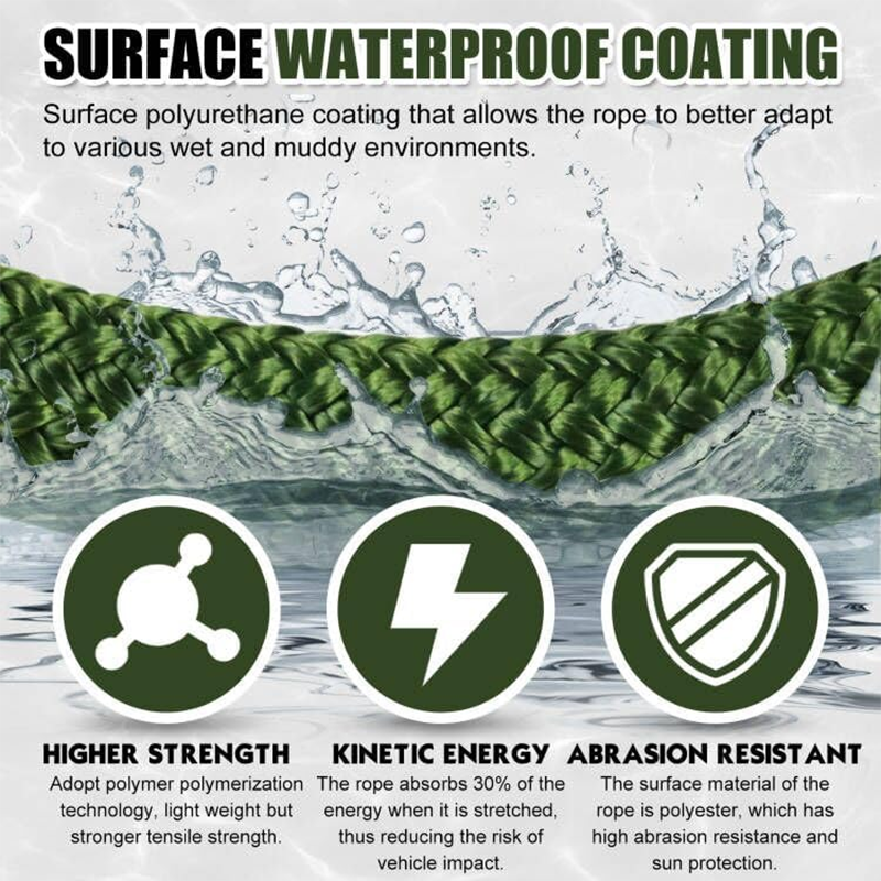 1″x30' Kinetic Recovery Rope , Kinetic energy recovery rope