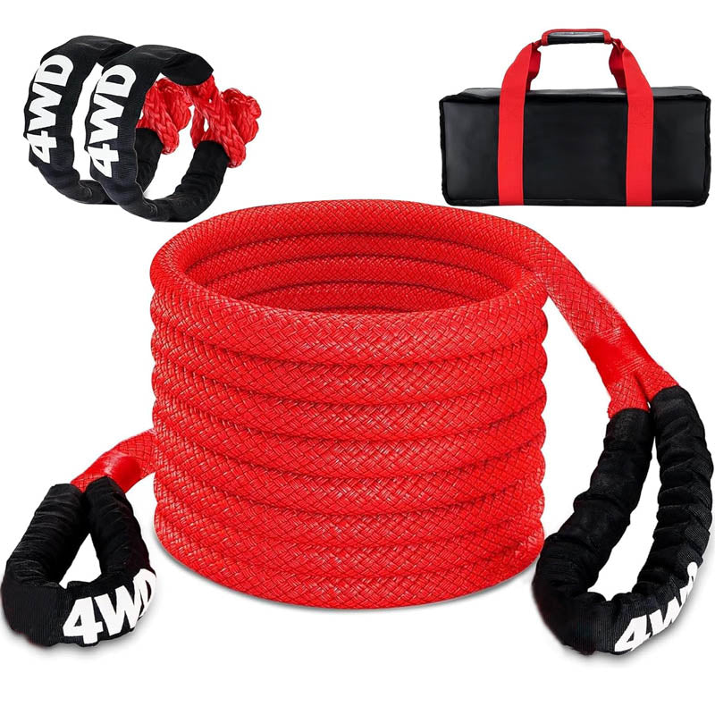 Recovery Straps 1" x 30' Kinetic Recovery Tow Rope 48,000 lbs Snatch Strap with 2pcs Soft Shackles for Offroad Vehicle, Jeep, Tractor Elastic Ropes Kit