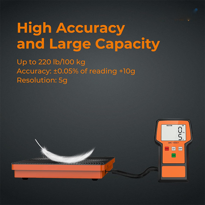 220Lbs Refrigerant Scale Electronic Freon Charging Recovery Weight Scale for HVAC with Case