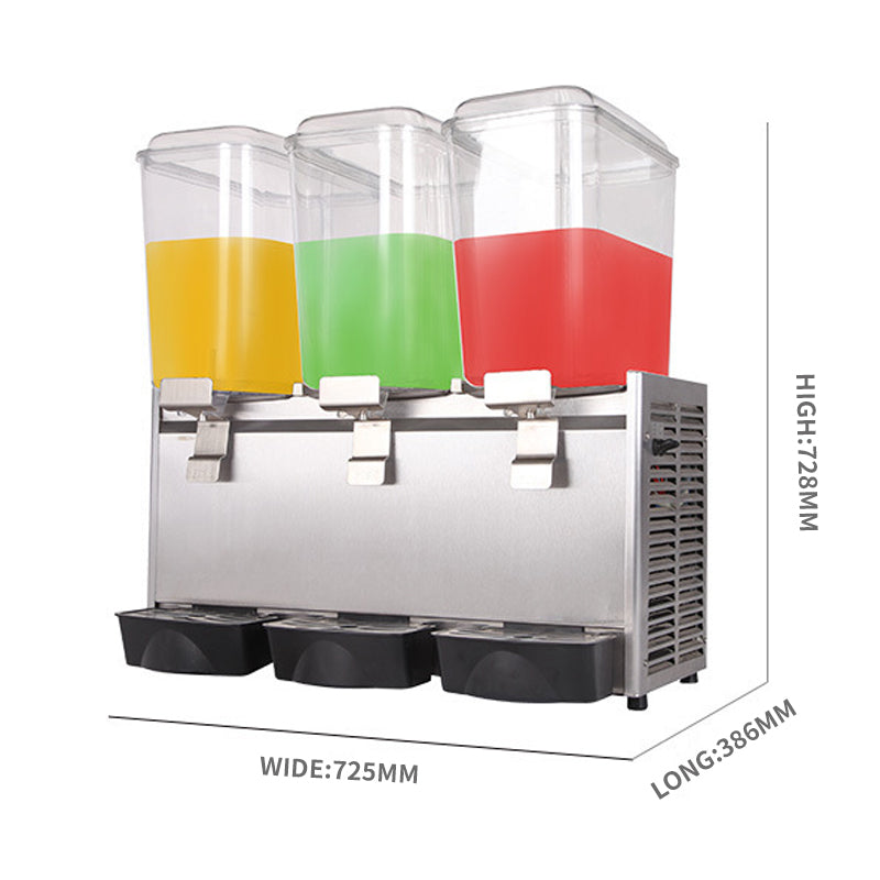 20.4 Qt 18L Three-Cylinder Spray Juice Machine Commercial Hot And Cold Milk Tea Machine Self-Service Juice Machine Suitable For Cold Drinks Restaurants Hotel Parties