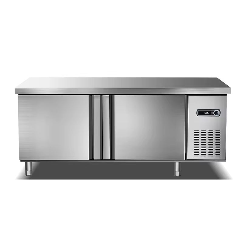 Restaurant Kitchen Work Table Fridge Under Counter Freezer Stainless Steel Refrigerated Food Prep Station