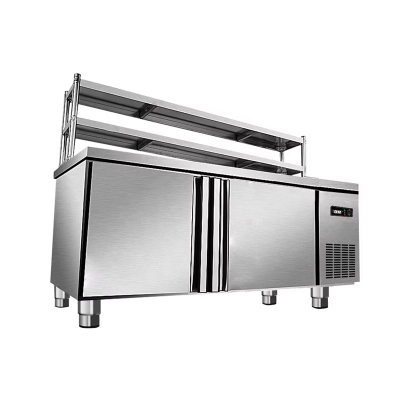 Restaurant Kitchen Work Table Fridge Under Counter Freezer Stainless Steel Refrigerated Food Prep Station