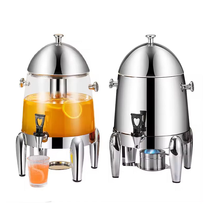 Party Buffet 12 Liter Stainless Steel Milk Coffee Fruit Juice Tower Beverage Dispensers With Fuel Tank
