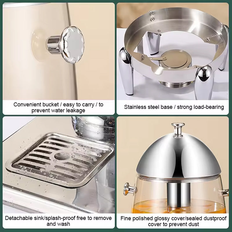 Party Buffet 12 Liter Stainless Steel Milk Coffee Fruit Juice Tower Beverage Dispensers With Fuel Tank