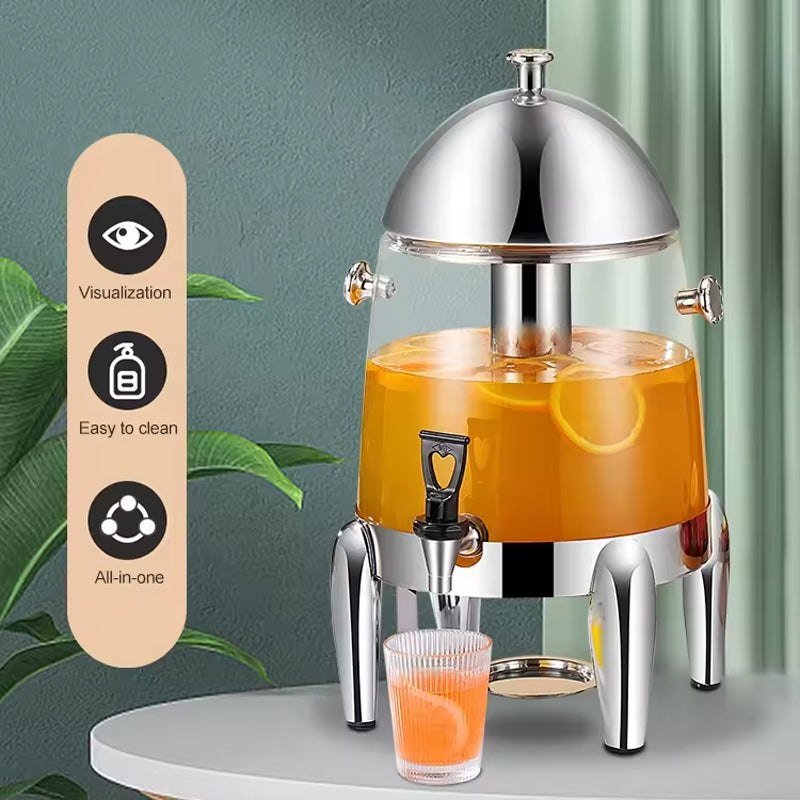 Party Buffet 12 Liter Stainless Steel Milk Coffee Fruit Juice Tower Beverage Dispensers With Fuel Tank