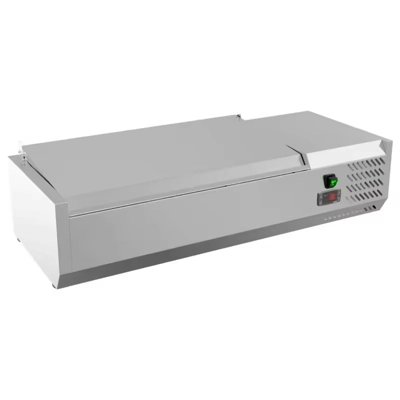 Commercial Full Stainless Steel Table Top Salad Chiller Display Showcase Freezer Pizza Fridge 40 Inch Refrigerator