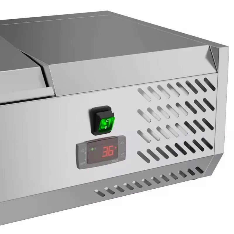 Commercial Full Stainless Steel Table Top Salad Chiller Display Showcase Freezer Pizza Fridge 40 Inch Refrigerator