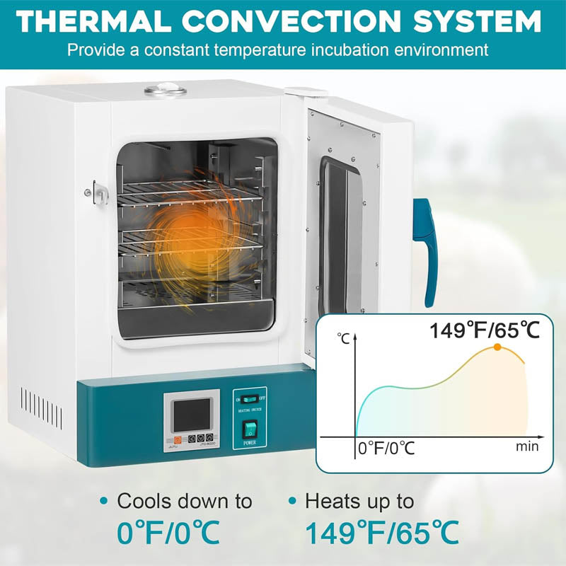 20L Reptile Incubator RT 0-65℃ Egg Incubator PID Temperature Control Scientific Digital Incubator 12V/110V Work for Small Reptiles