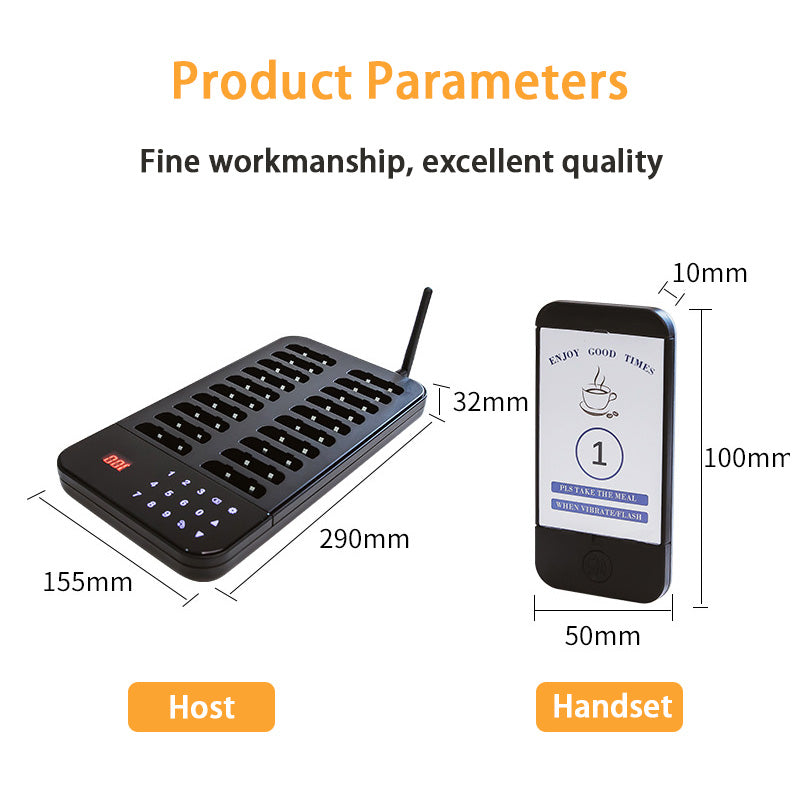 Wireless Meal Pickup Device, Vibration Meal Pickup Device, Restaurant Milk Tea Shop Queue Calling Device, Meal Pickup Device