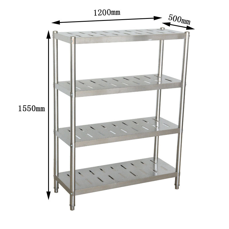 Thickened Stainless Steel Commercial Kitchen Rack Stainless Steel Four Layer Punching Kitchen Dish Rack, Kitchen Storage Rack