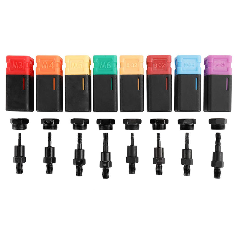 8” Rivet Nut Tool Kit with 8 Pcs Mandrels M3, M4, M5, M6, 1/4-20, 10-24, 8-32, 6-32, Riveting Tools