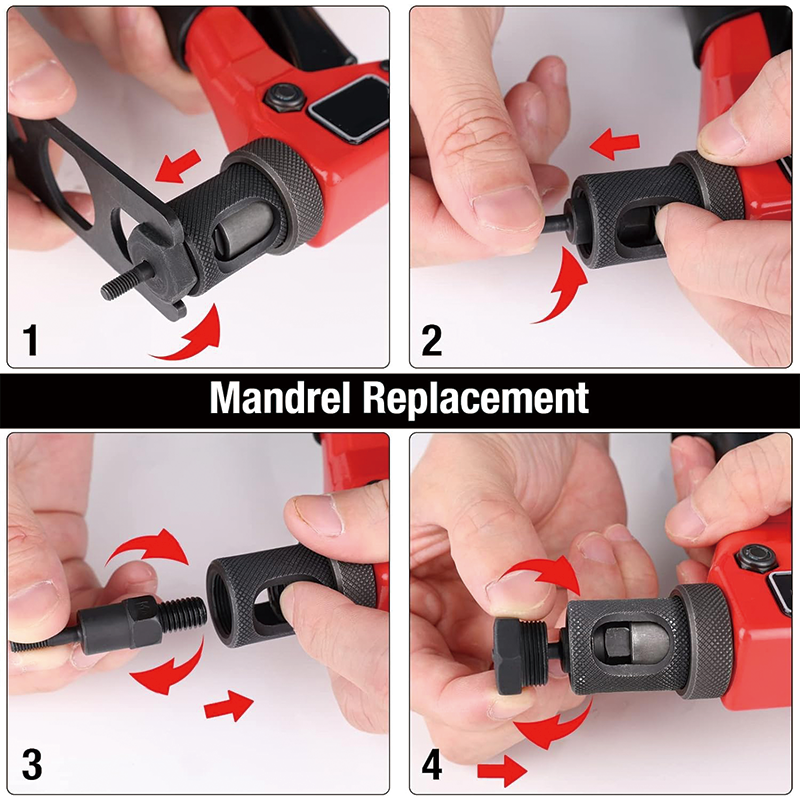 8 Inch Rivet Nut Kit, Rivnut Tool Setter with a Step Drill Bit & 80 Nutserts, 8 Mandrels in Carrying Case