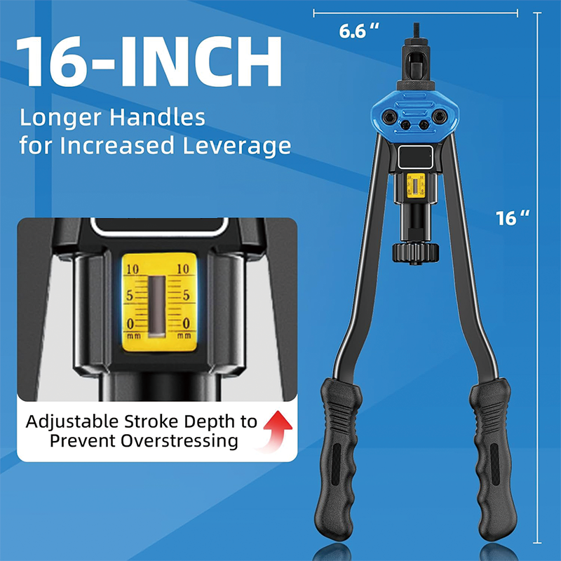16" Rivet Nut Tool, 125-PCS Rivet Nut Assortment Kit with 15 Metric and SAE Mandrels for Sheet Metal & Automotive Work