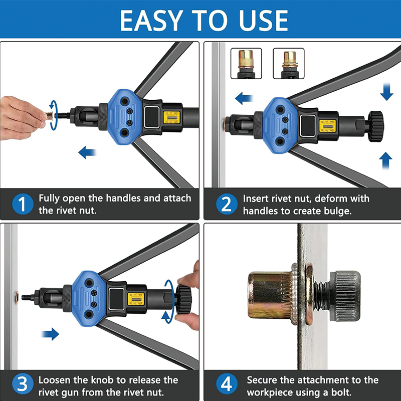 16" Rivet Nut Tool, 125-PCS Rivet Nut Assortment Kit with 15 Metric and SAE Mandrels for Sheet Metal & Automotive Work
