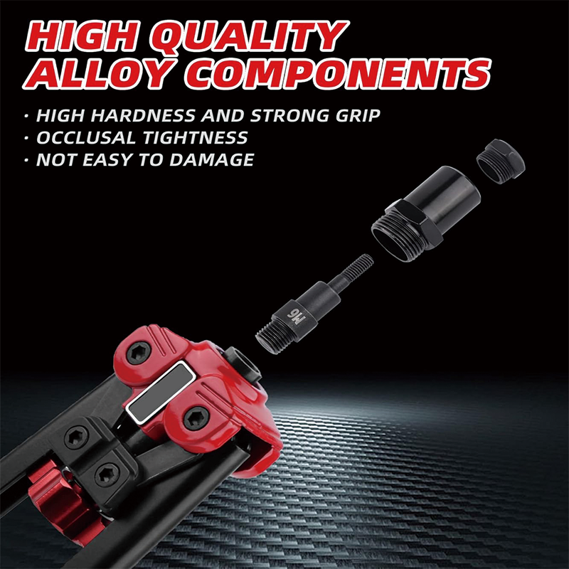 13" Rivet Nut Tool, Rivnut Tool Kit with a Step Drill Bit & 15 Rivet Nuts Assortment Kit 9 Metric Mandrels