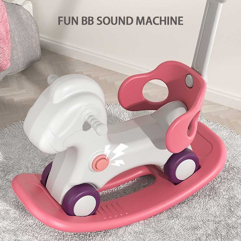 Indoor Children's Rocking Horse Yo-Yo Car Two In One, Plastic Sliding Rocking Horse