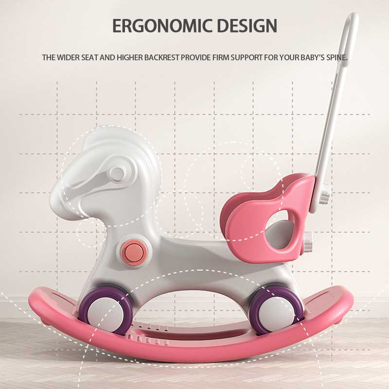 Indoor Children's Rocking Horse Yo-Yo Car Two In One, Plastic Sliding Rocking Horse