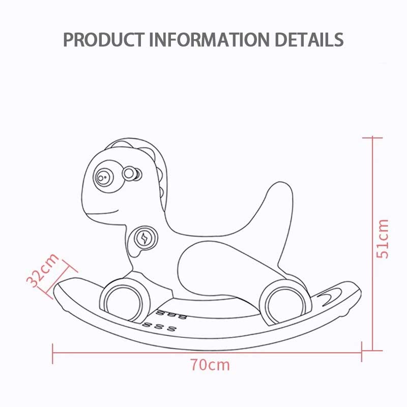 Children's Toys Baby Rocking Horse, Dual-Purpose Small Wooden Horse