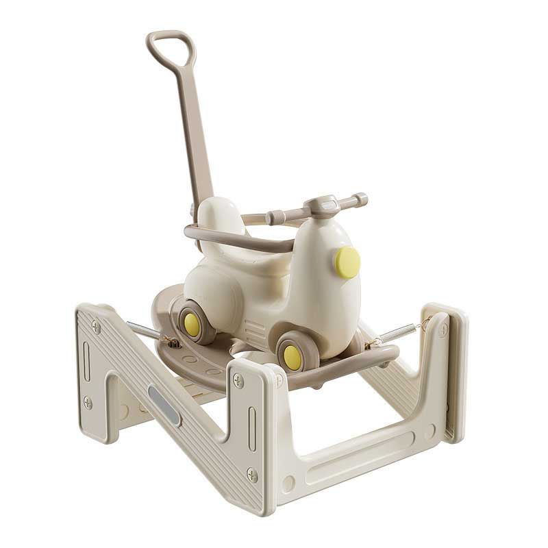 Trampoline Rocking Horse Children's Wooden Horse Toy Rocking Horse, Yo-Yo Car Two In One