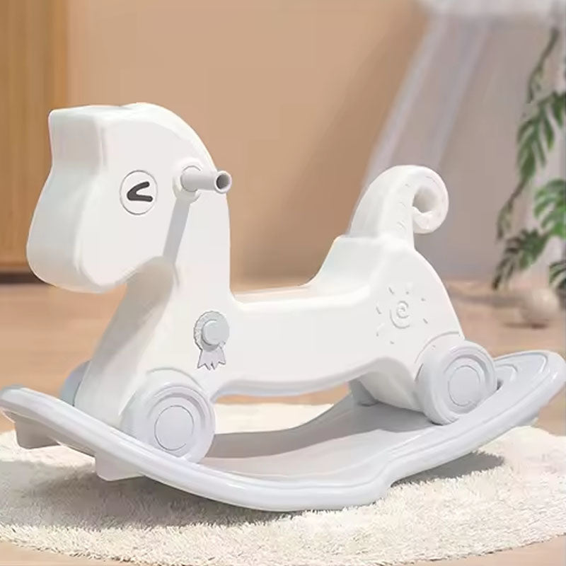 3 In 1 Rocking Horse for Toddlers 1-4 Years Old with Detachable Balance Board 4 Smooth Wheels Rocking Horse 40° Swinging with Music