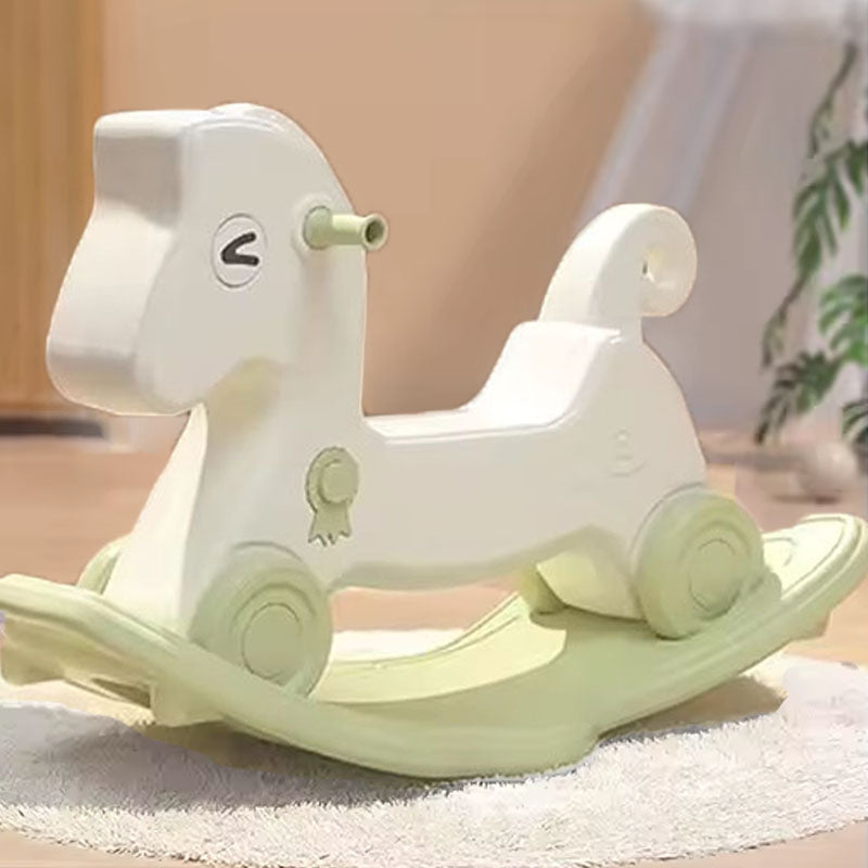 3 In 1 Rocking Horse for Toddlers 1-4 Years Old with Detachable Balance Board 4 Smooth Wheels Rocking Horse 40° Swinging with Music