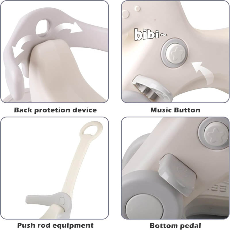 4 in 1 Rocking Horse for Toddlers 1-3 Years Old with Detachable Balance Board Push Handle