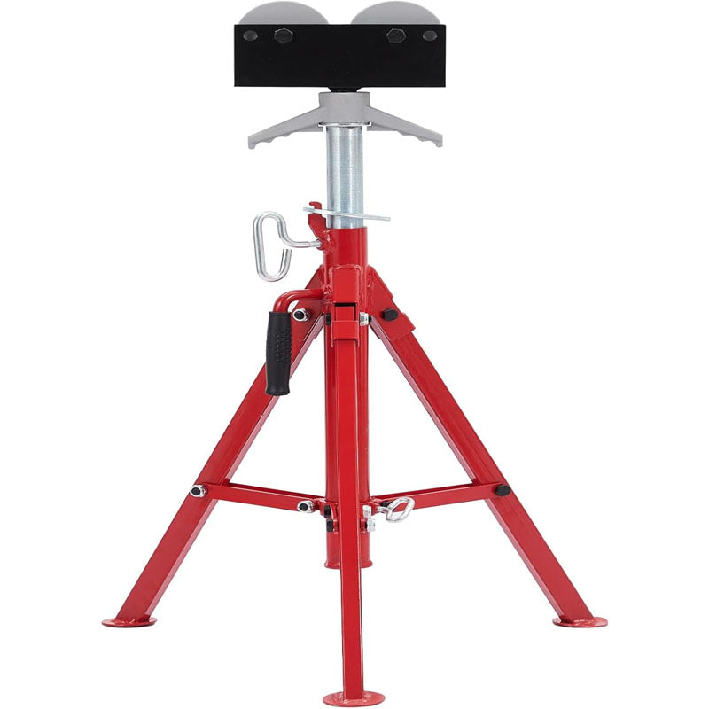 0.5-12 inch Roller Head Pipe Stand 2500lbs Folding Jack Stand Welding Stand Adjustable Height 28-52INn Steel Pipe Jacks for Welding