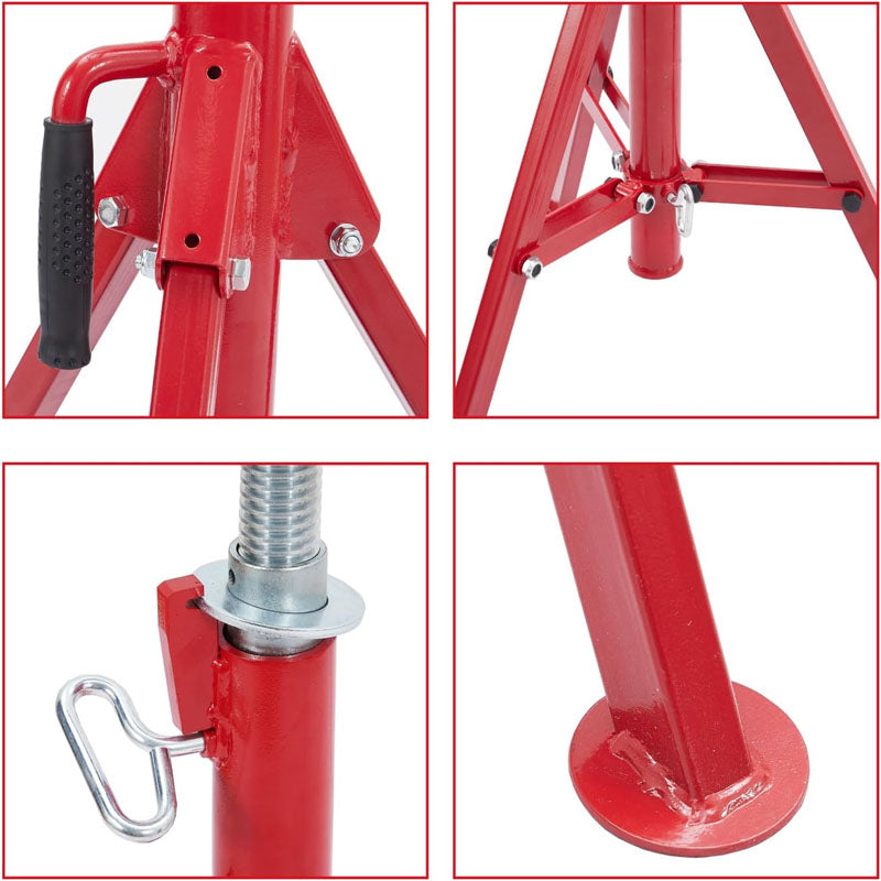 0.5-12 inch Roller Head Pipe Stand 2500lbs Folding Jack Stand Welding Stand Adjustable Height 28-52INn Steel Pipe Jacks for Welding