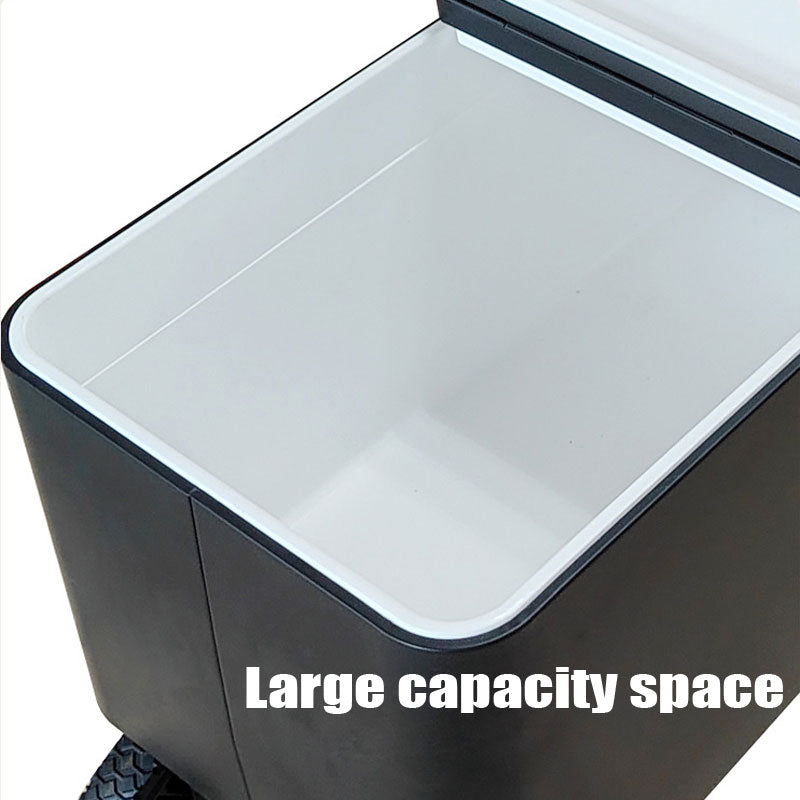 Simple Black Insulated Trolley Ice Bucket For Patios, Parties And Pools