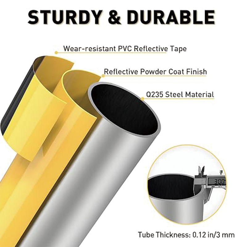 Safety Bollard 36 Inch Durable Steel Bollard Diameter 4.5Inch Parking Barrier Steel Bollard 1Pack with 4 Free Anchor Bolts,Versatile Parking Barrier for Industrial, Commercial, and Public Spaces