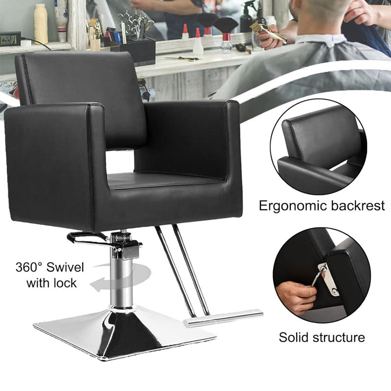 Salon Chair apacity 330 Lbs - with Heavy Duty Hydraulic Pump 360° Swivel Hair Salon Chair with Footrest for Beauty Spa Shampoo