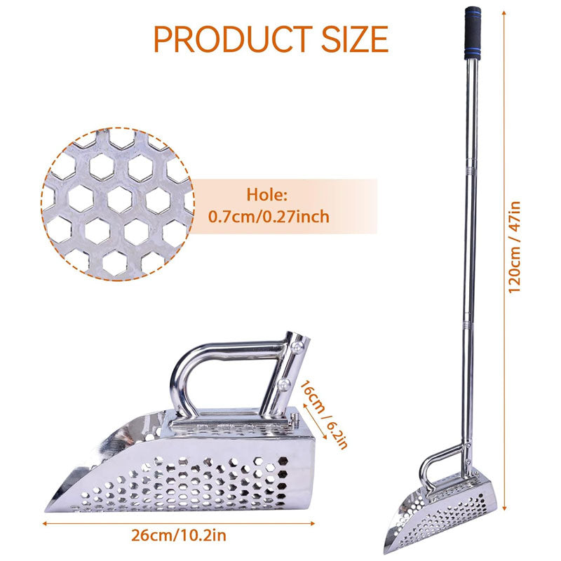 Long Handle Sand Shovel, Long Handle Stainless Steel Metal Detection Sand Shovel, Suitable For Treasure Hunting