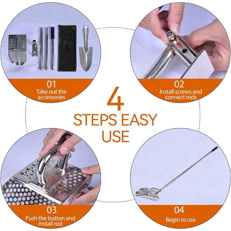 Long Handle Sand Shovel, Long Handle Stainless Steel Metal Detection Sand Shovel, Suitable For Treasure Hunting