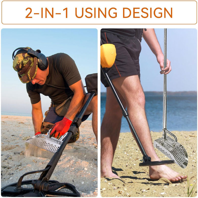 Long Handle Sand Shovel, Long Handle Stainless Steel Metal Detection Sand Shovel, Suitable For Treasure Hunting
