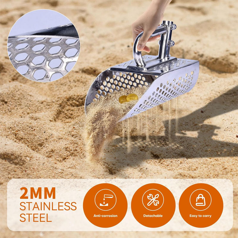 Long Handle Sand Shovel, Long Handle Stainless Steel Metal Detection Sand Shovel, Suitable For Treasure Hunting