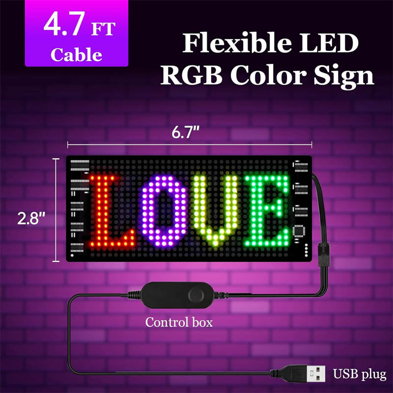 Scrolling Sign Programmable LED Sign Flexible Digital Sign Control by Bluetooth APP DIY Design Animations