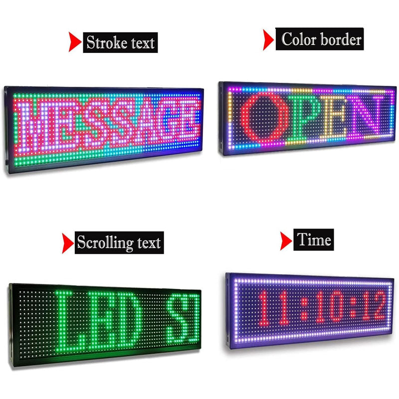 LED Scrolling Sign 26''x8'' WiFi Programmable LED Scrolling Message Board for Business Programmable Display