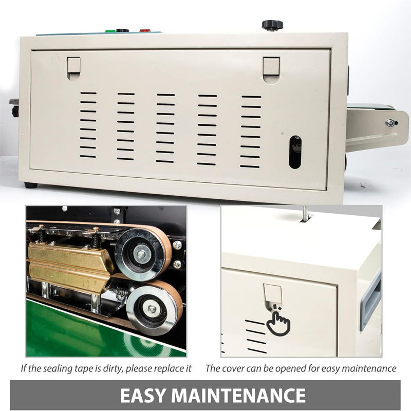 Sealing Machine Continuous Band Sealer Automatic Vertical/Horizontal for PVC Membrane Bag Film 110V
