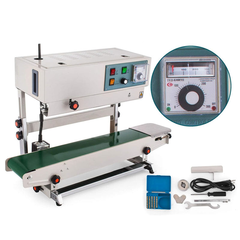 Sealing Machine FR-900 Continuous with Digital Temperature Control Vertical Band Sealer for Bag Films