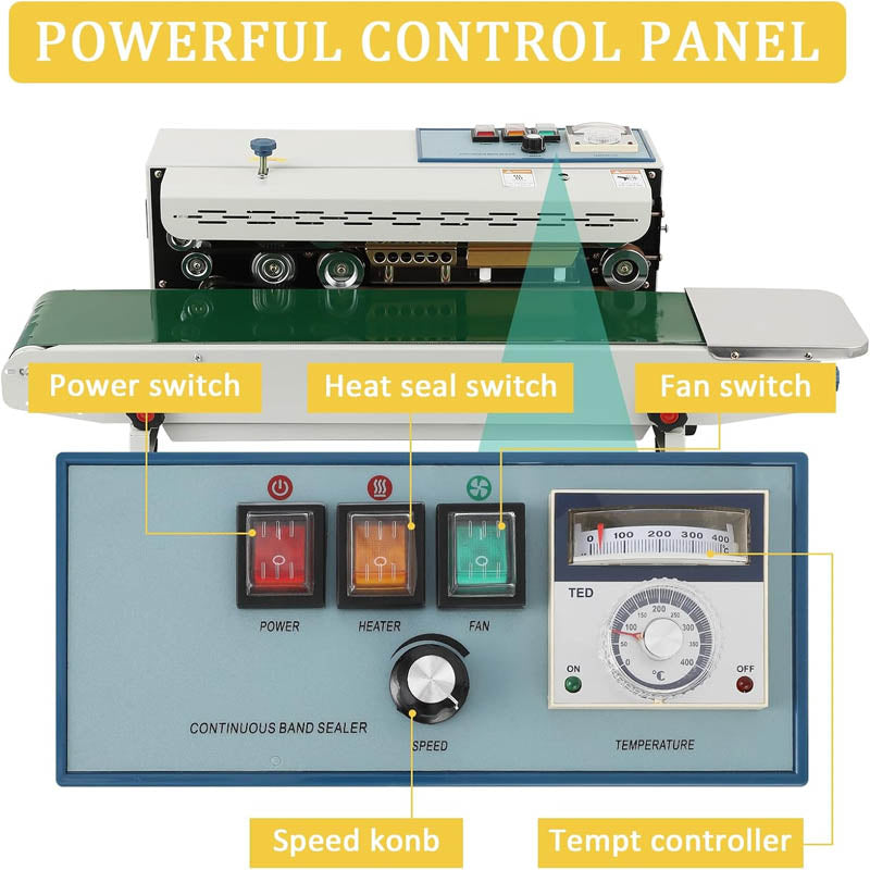 Sealing Machine With Fr-900 Automatic Horizontal Band Sealer 0.02 mm to 0.8 mm Plastic Bags