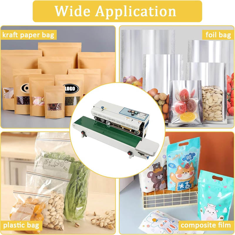 Sealing Machine With Fr-900 Automatic Horizontal Band Sealer 0.02 mm to 0.8 mm Plastic Bags