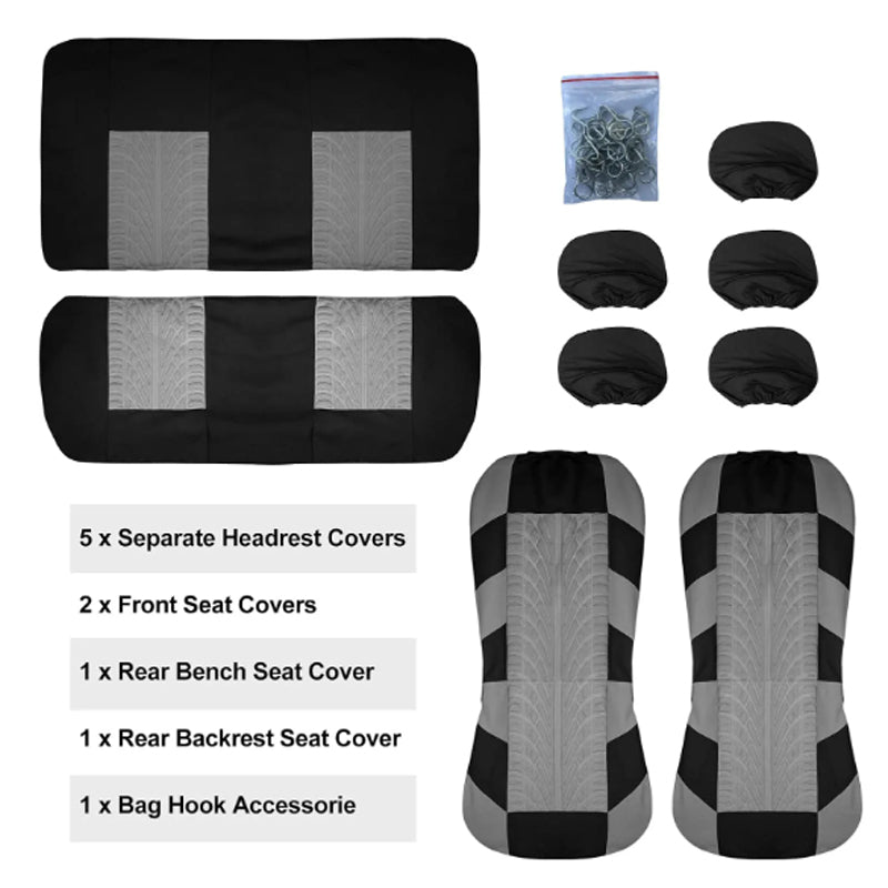 Car Seat Covers Full Set Front Split Rear Bench For Car Universal Cloth Suv Sedan Van Automotive Interior Covers