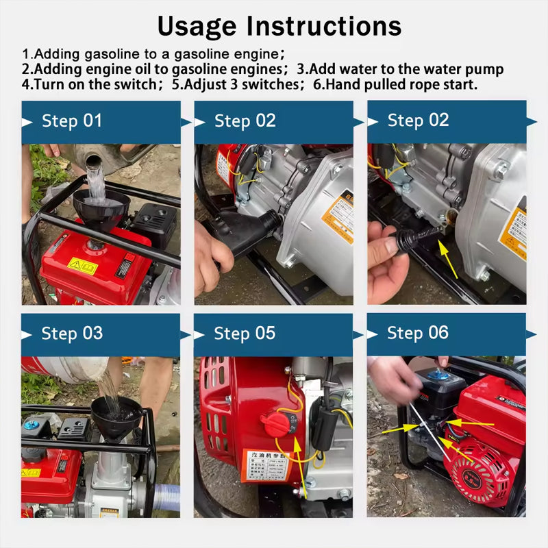 2 Inch Engine Pumpgasoline Pump Gasoline Water Pump 168F 170F Gasoline Engine Pump