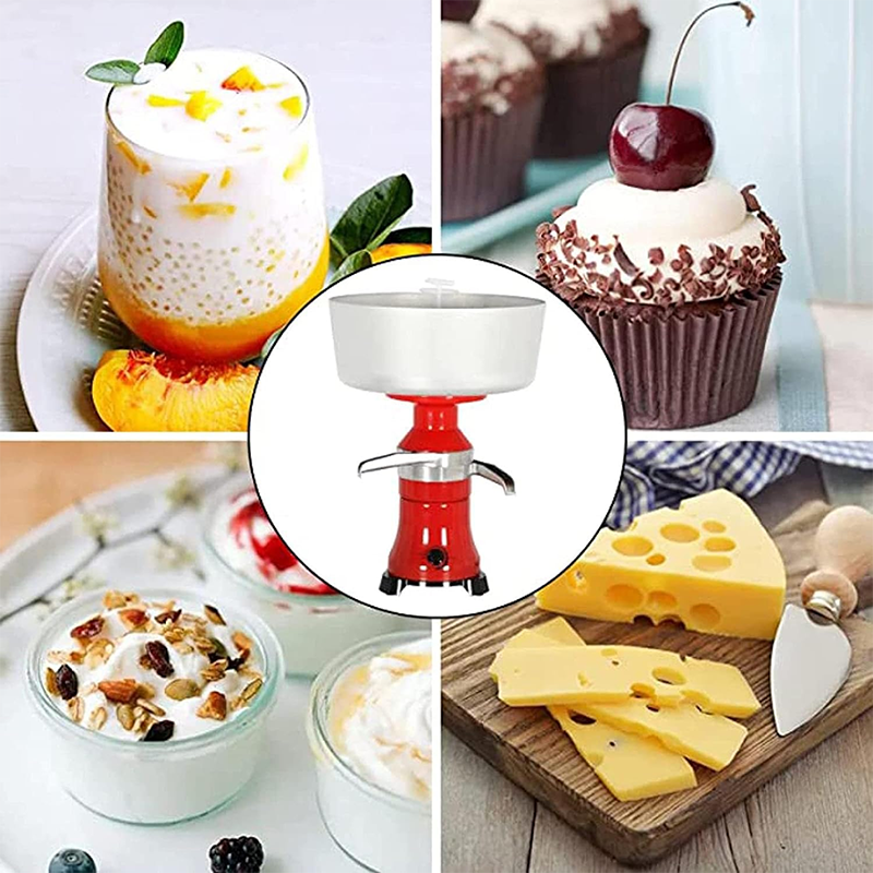 21Gal/ 80L/ H, Electric Fresh Cream Centrifuge, 12L Camel/Goat Milk Separator, 8000-10000rpm Adjustable Speed, 110V/ 220V