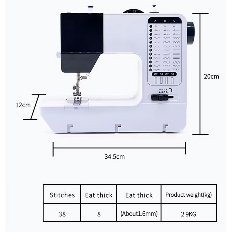 T-Shirt Sewing Machine Double Needle Hemming Interlock Flat Lock 38 Stitch Household Multifunctional Electric Sewing Machine For Leather Use
