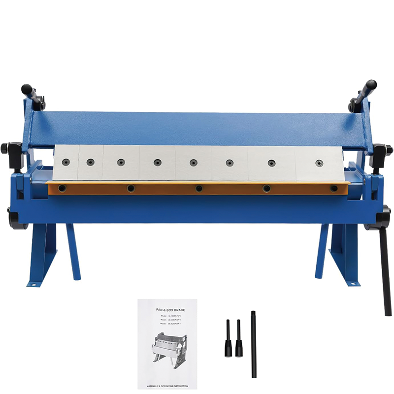 Pan and Box Brake, 24" Industrial Metal Bender &Sheet Metal Pan , Removeable Fingers 0-135° Bending Precision