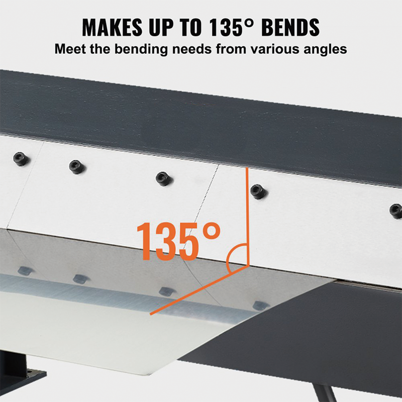 Box and Pan Brake, 24-Inch, 0-130 Degrees Sheet Metal Bending Brake, Portable Metal Bender, 5 Adjustable Fingers for Metal Bending